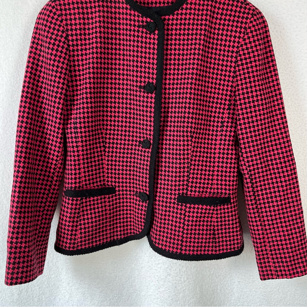 Pendleton Vintage Wool Pink Black Houndstooth Bus… - image 3